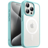 JETech Magnetic Case for iPhone 15 Pro Max 6.7-Inch Compatible with MagSafe, Translucent Matte Back Slim Shockproof Phone Cover (Bright Blue)
